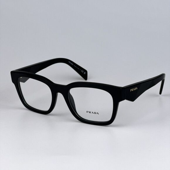 NEW Prada PRA10V 12P1O1 Black Matte Square Unisex Eyeglasses PR A10V - Picture 1 of 11